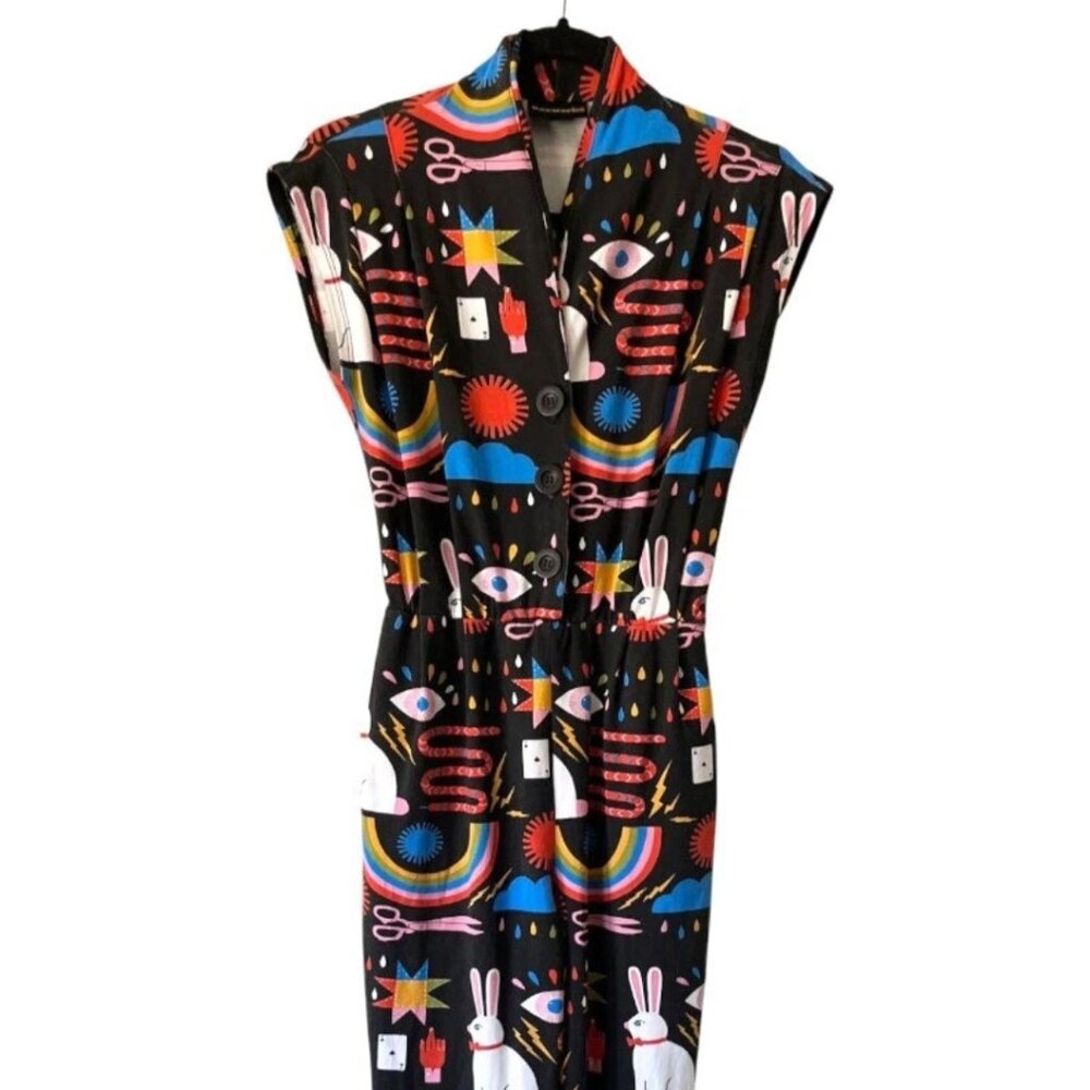 NOOWORKS Magic by Lisa Congdon Magic Suit Black Jumpsuit Dopamine XS Extra Small